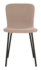 Halden Dining chair, Bouclé, Beige with black legs