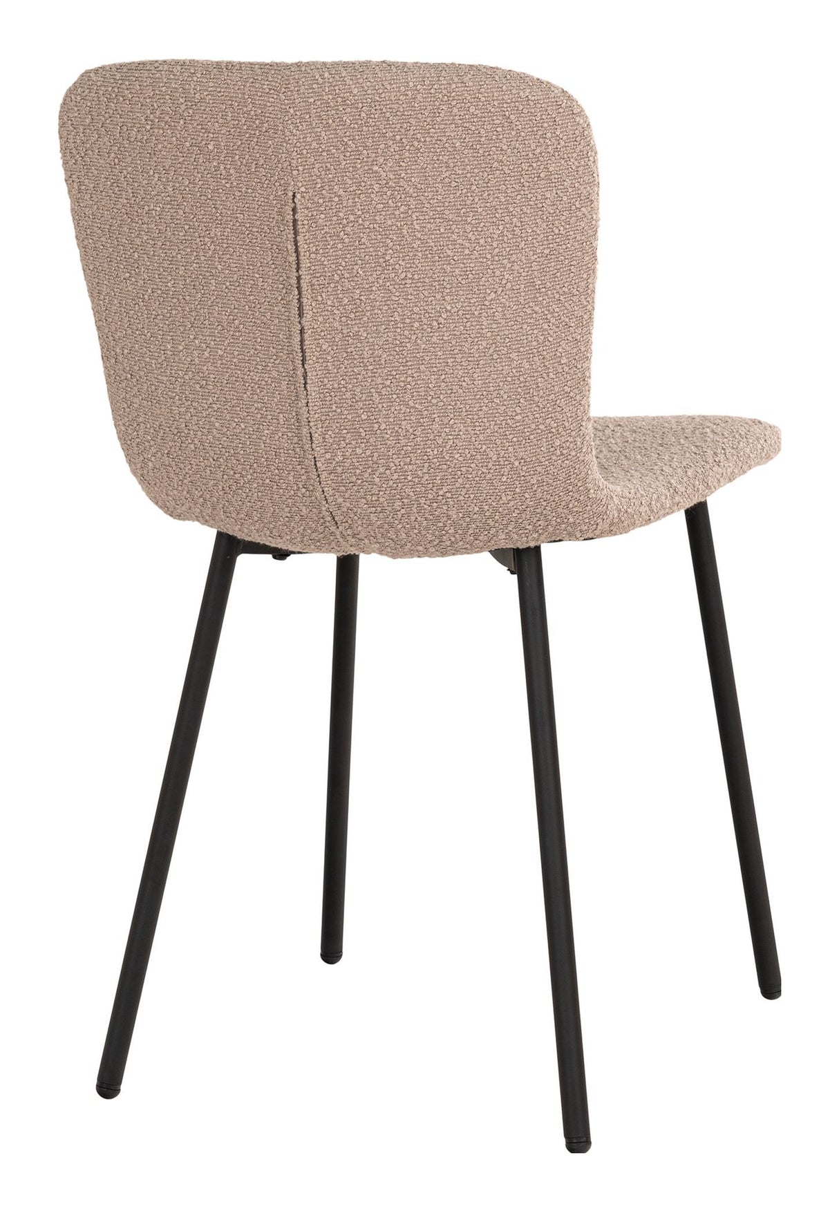 Halden Dining chair, Bouclé, Beige with black legs