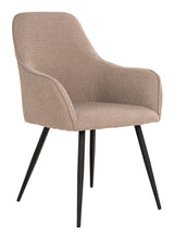 Harbo Dining chair, Bouclé, Beige with black legs