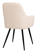 Harbo Dining chair, Bouclé, White with black legs