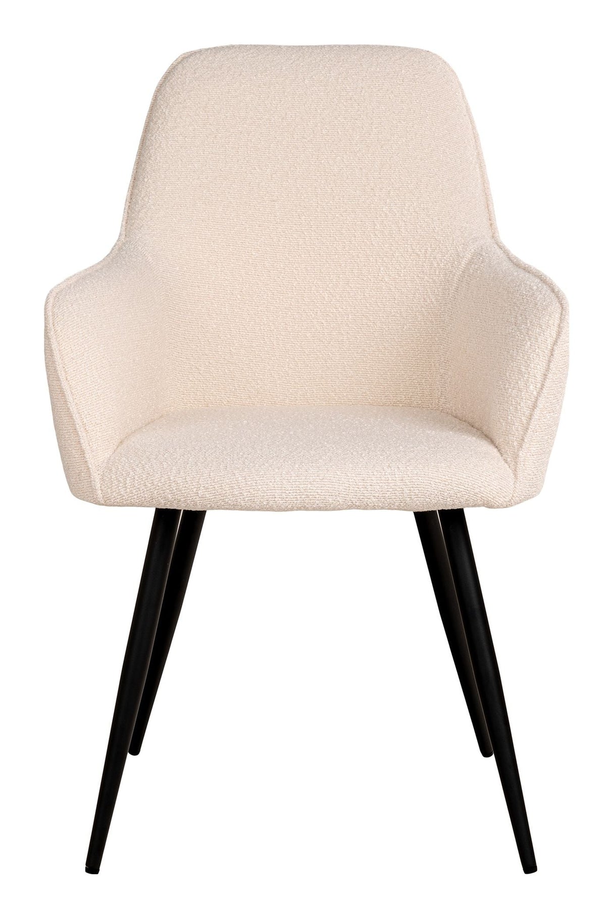 Harbo Dining chair, Bouclé, White with black legs