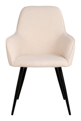 Harbo Dining chair, Bouclé, White with black legs