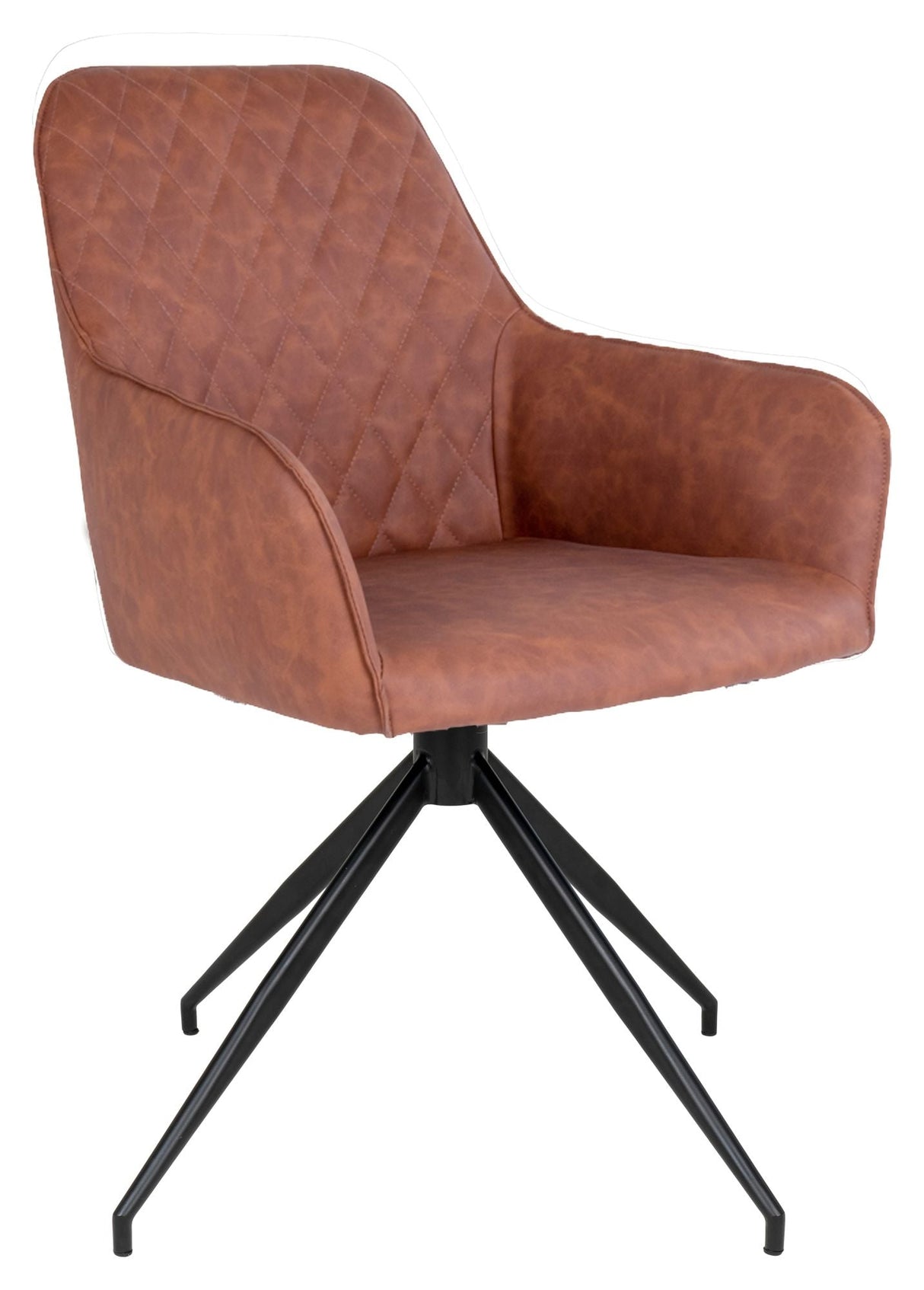 Harbo Dining chair with swivel foot, brown Leatherette