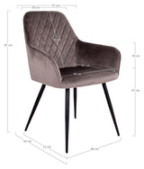 Harbo Dining chair, Mushroom velour