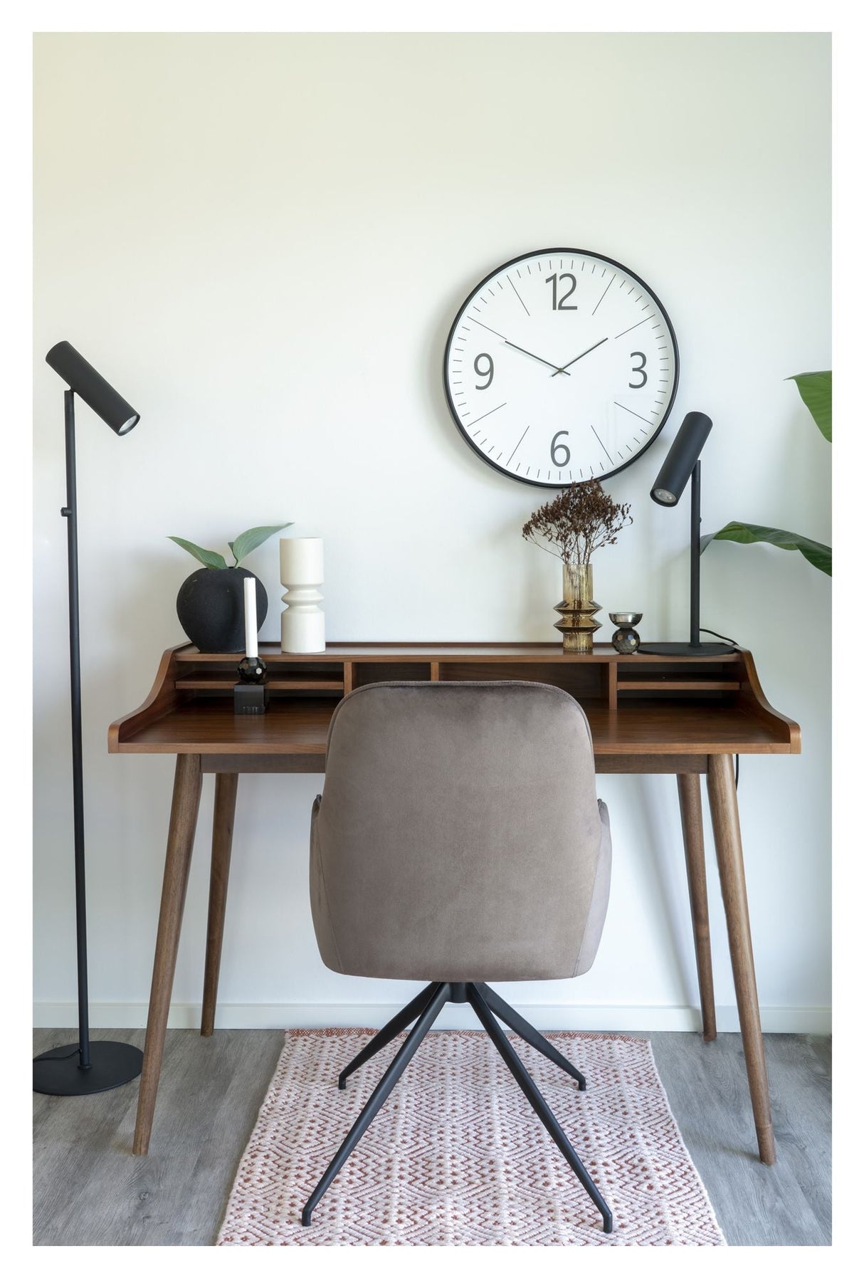 Harbo Dining chair with swivel foot, Mushroom Velour