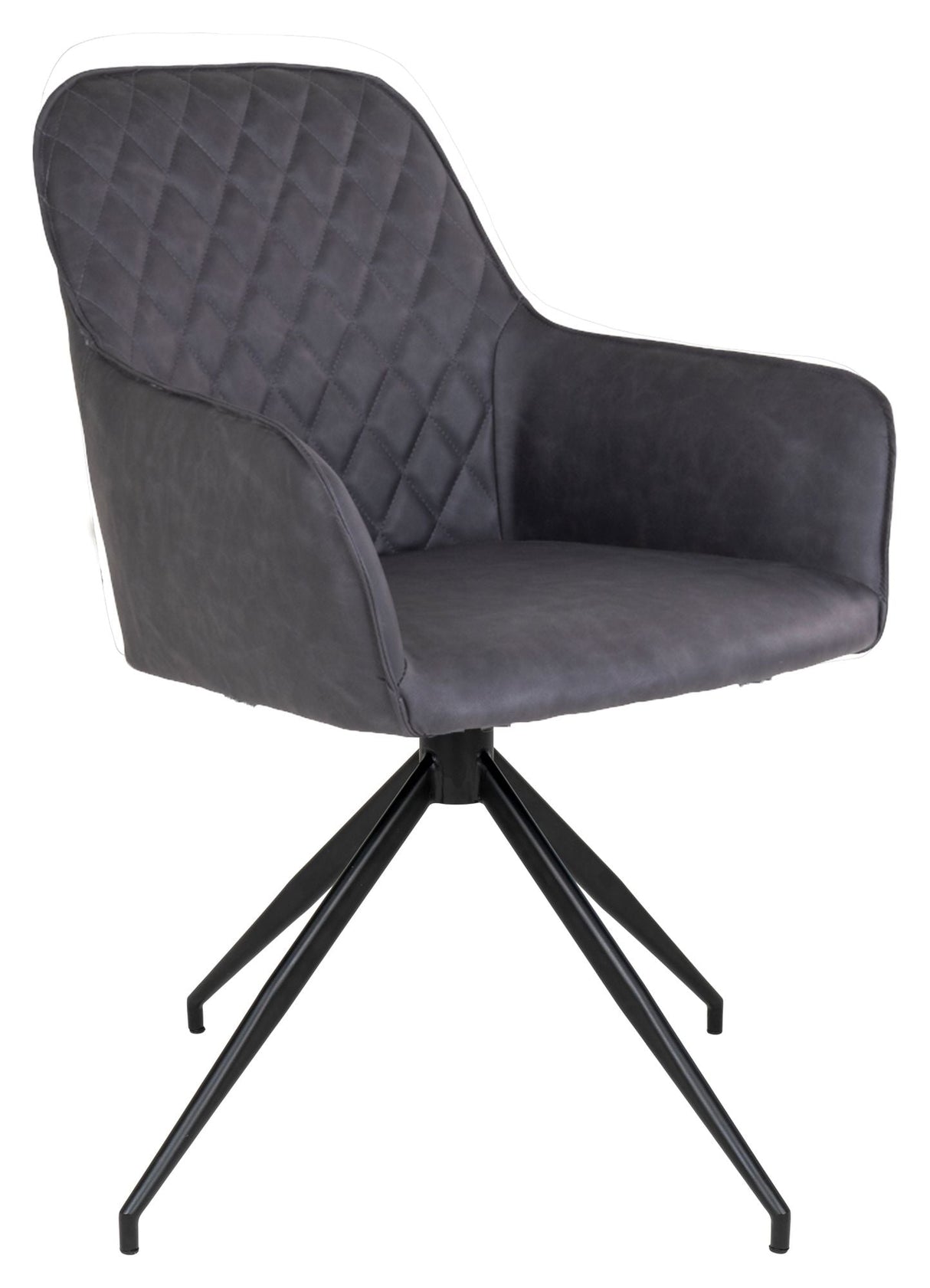 Harbo Dining chair with swivel foot, Dark gray Leatherette