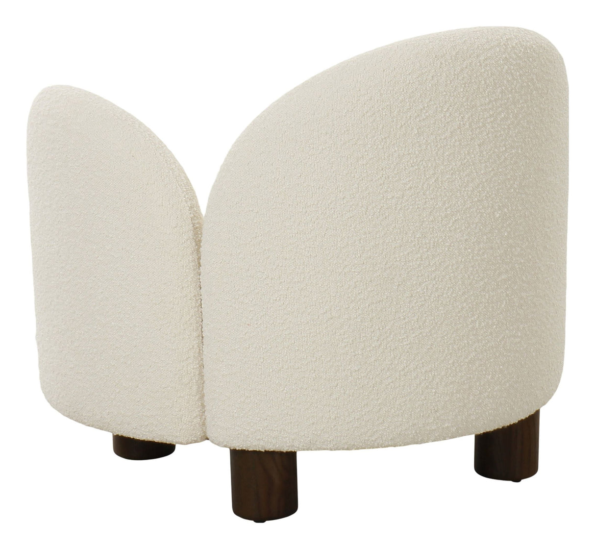 Honolulu Lounge Chair, Bouclé, Left-facing, Round, White