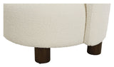 Honolulu Lounge Chair, Bouclé, Left-facing, Round, White