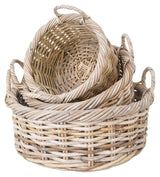 Kuta Basket in kubu with plastic inside, Set of 3