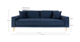 Lido 3-pers. Sofa, Dark Blue Velvet