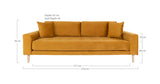 Lido 3-pers. Sofa, mustard yellow velvet