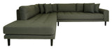 Lido Corner sofa open end, left facing, Olive green