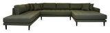 Lido U-sofa open end, right facing, Olive green