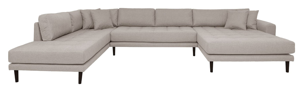 Lido U-sofa open end, right facing, Stone