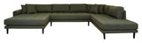 Lido U-sofa open end, left facing, Olive green