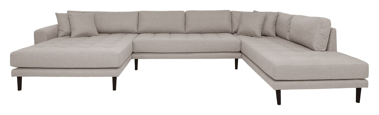 Lido U-sofa open end, left facing, Stone