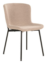 Maceda Dining chair, Bouclé, Beie with black legs