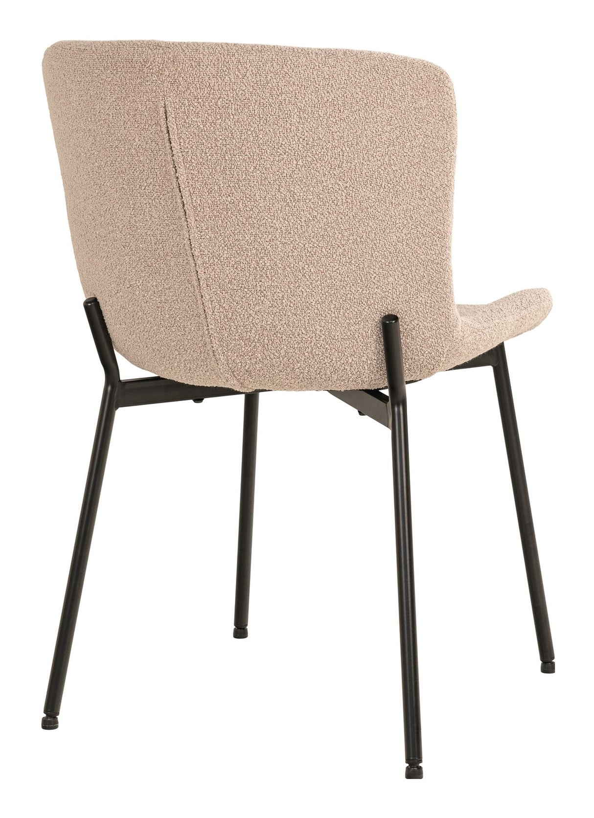 Maceda Dining chair, Bouclé, Beie with black legs