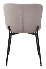 Maceda Dining chair, Bouclé, Beie with black legs