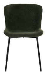 Maceda Dining chair, Bouclé, Dark green with black legs