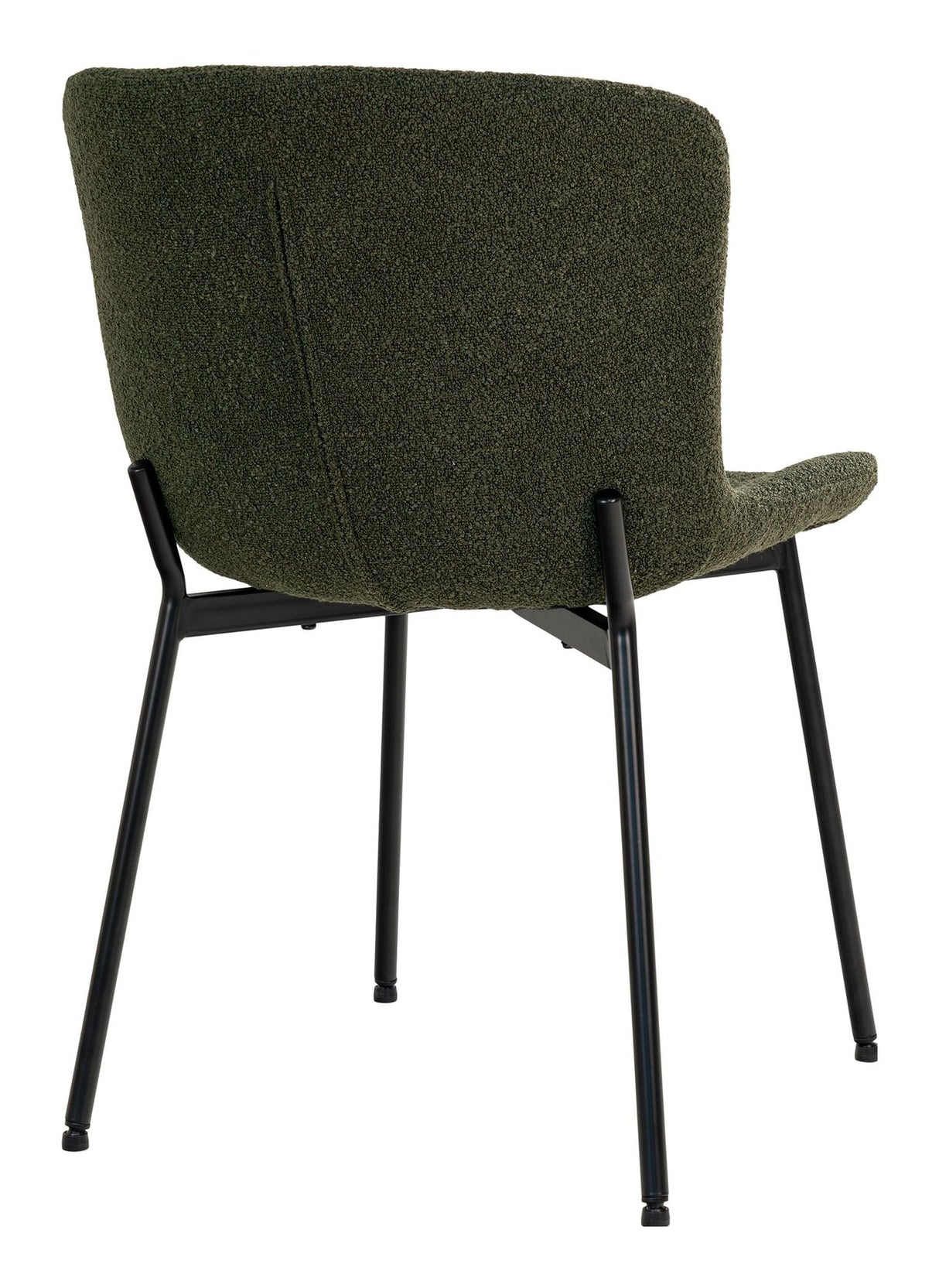 Maceda Dining chair, Bouclé, Dark green with black legs