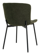 Maceda Dining chair, Bouclé, Dark green with black legs