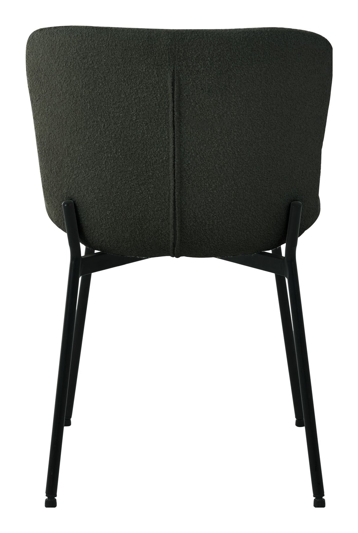 Maceda Dining chair, Bouclé, Dark green with black legs