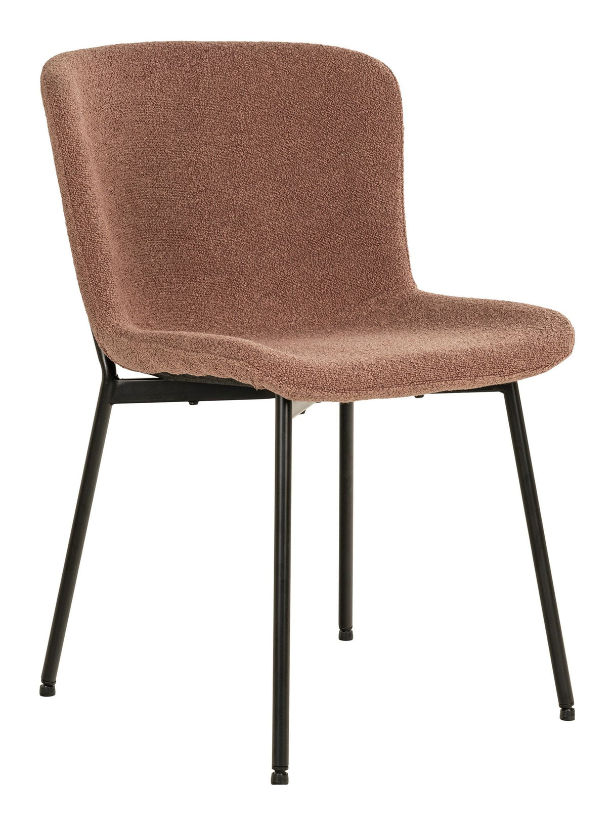 Maceda Dining chair, Bouclé, Rust with black legs