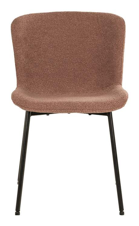 Maceda Dining chair, Bouclé, Rust with black legs