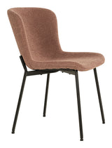 Maceda Dining chair, Bouclé, Rust with black legs