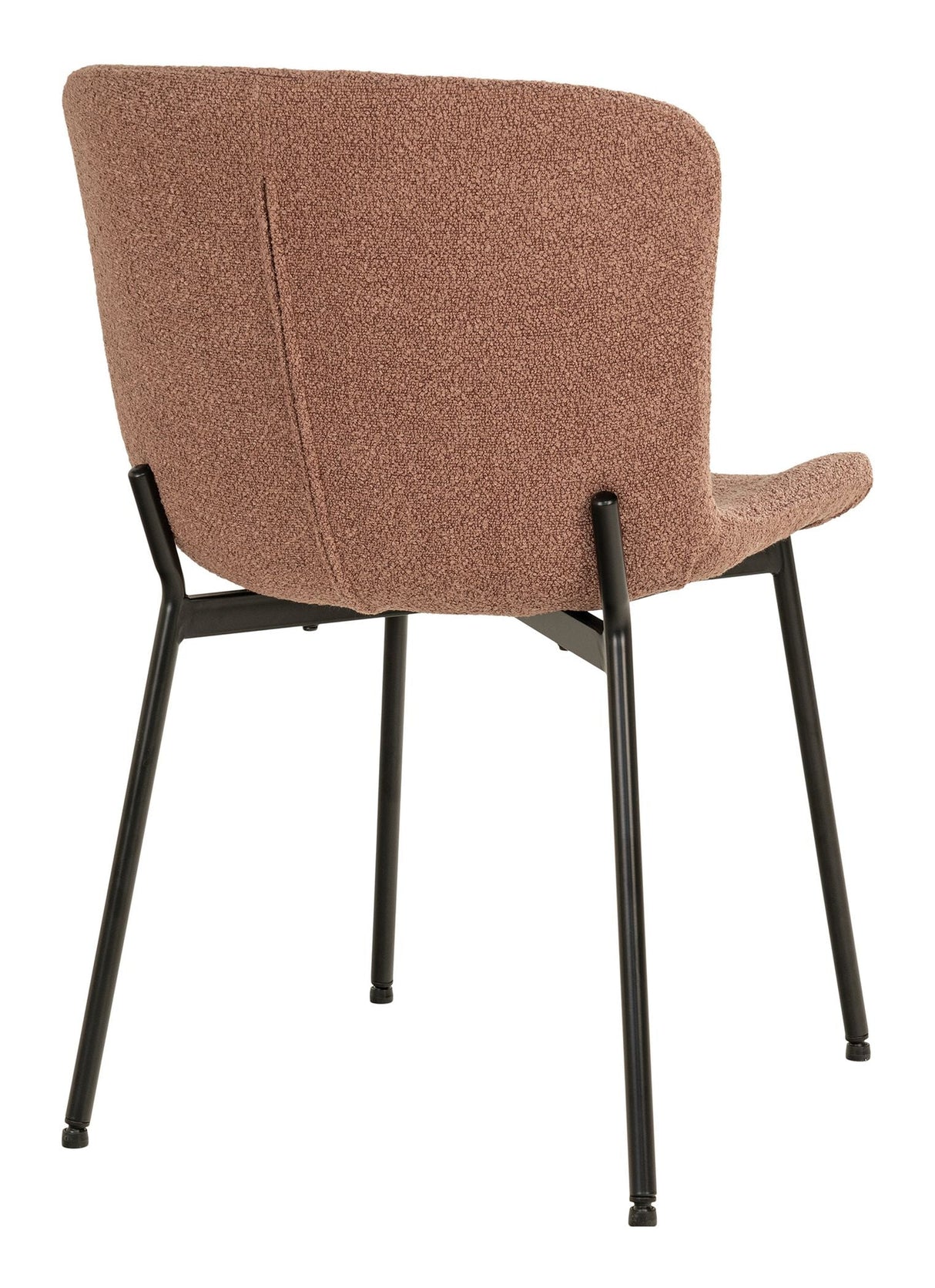 Maceda Dining chair, Bouclé, Rust with black legs