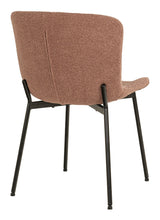 Maceda Dining chair, Bouclé, Rust with black legs