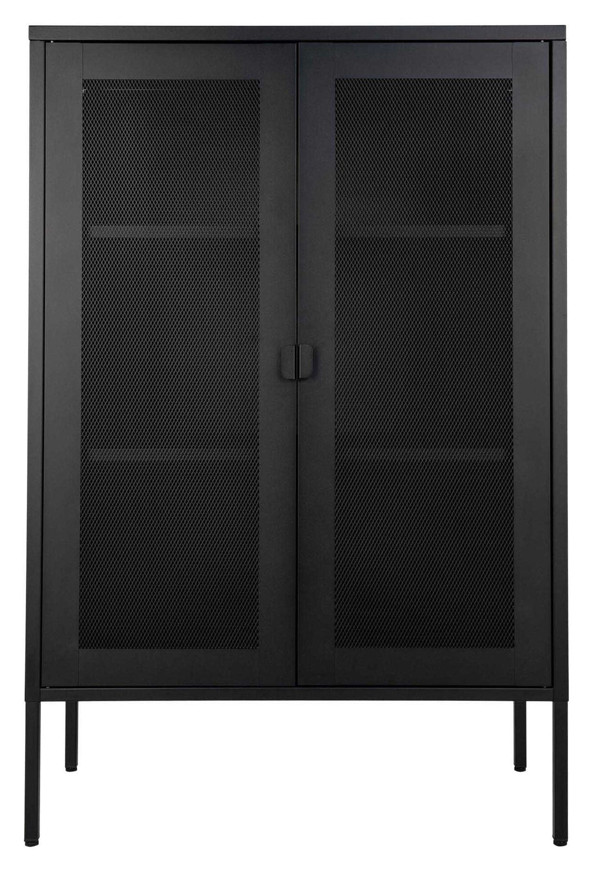 Melbourne Display cabinet with wire mesh doors, Black