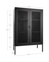 Melbourne Display cabinet with wire mesh doors, Black