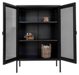 Melbourne Display cabinet with wire mesh doors, Black