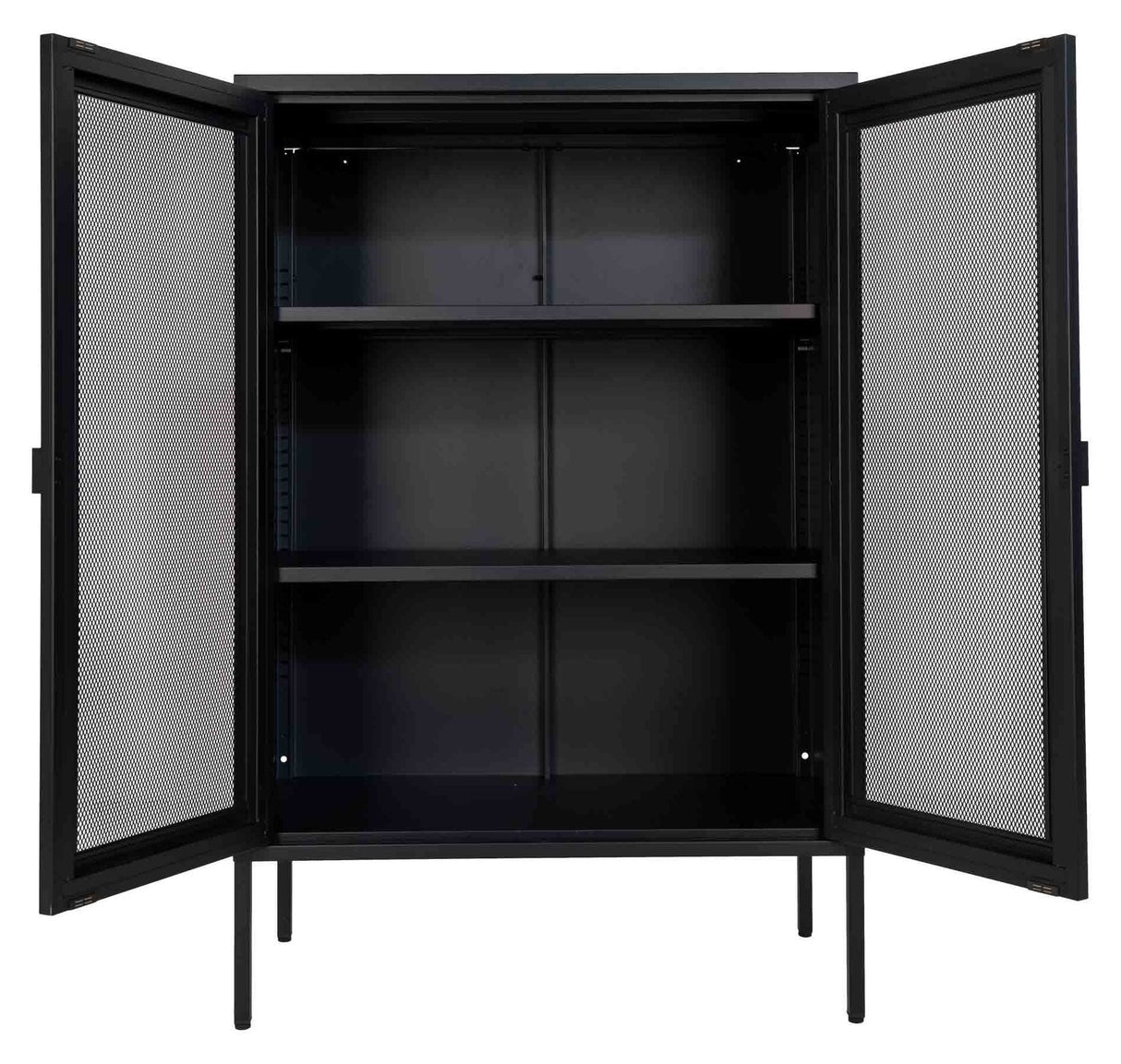 Melbourne Display cabinet with wire mesh doors, Black