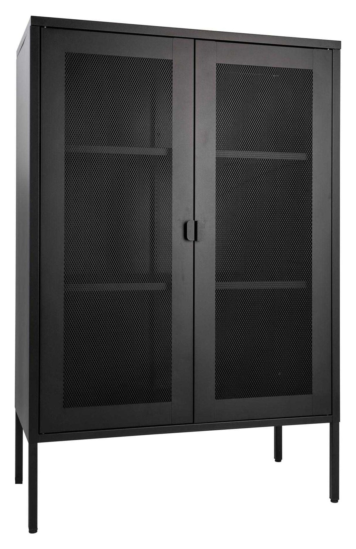 Melbourne Display cabinet with wire mesh doors, Black