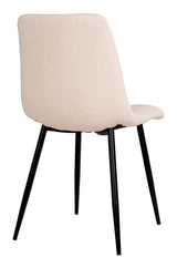 Middelfart Dining chair with black legs, Bouclé, White