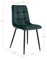 Middelfart Dining Chair, Dark Green Velvet