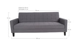 Milton Sofa bed, dark gray with birch legs