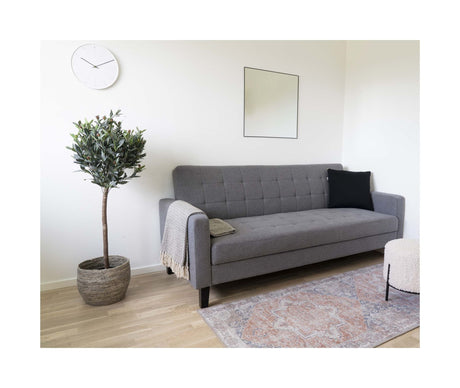 Milton Sofa bed, dark gray with birch legs