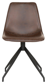 Monaco Dining chair with swivel foot, Dark brown PU