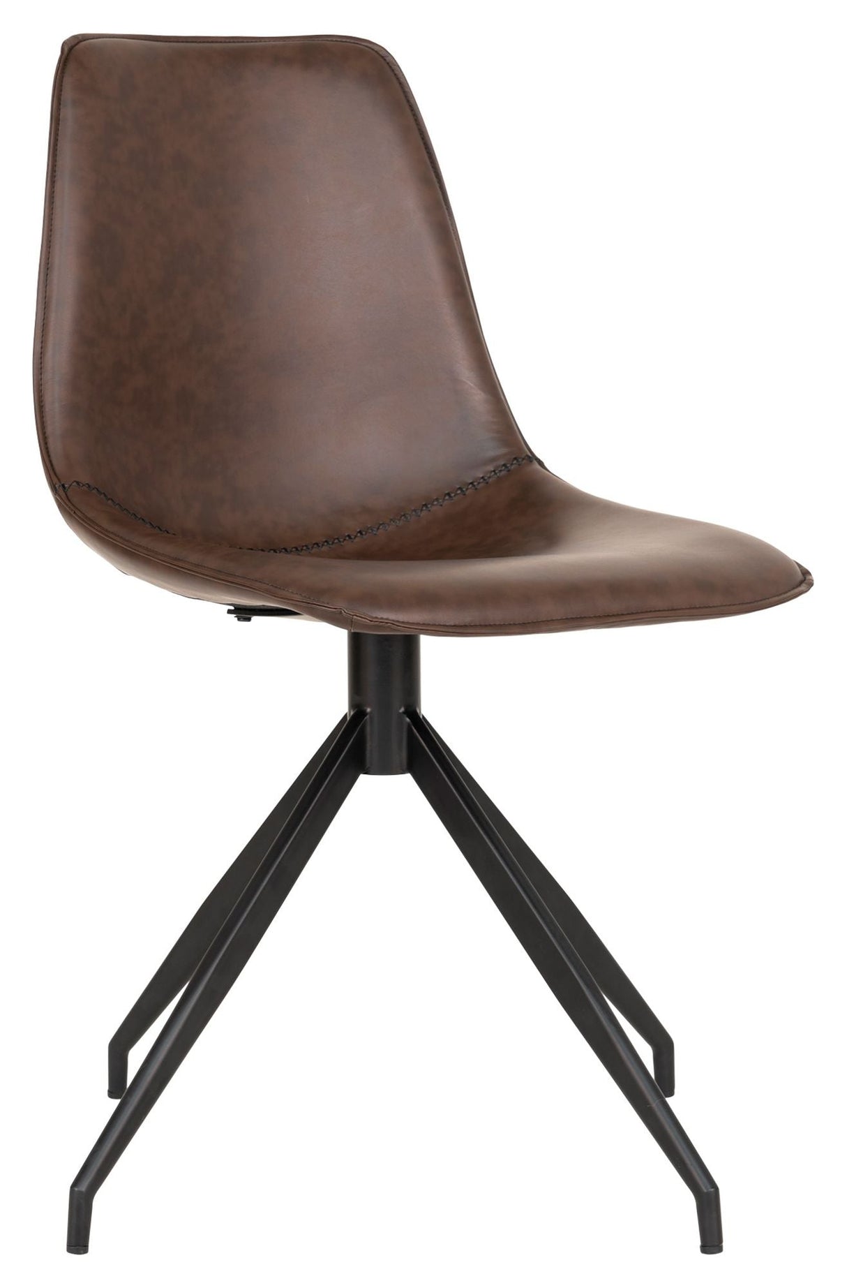 Monaco Dining chair with swivel foot, Dark brown PU