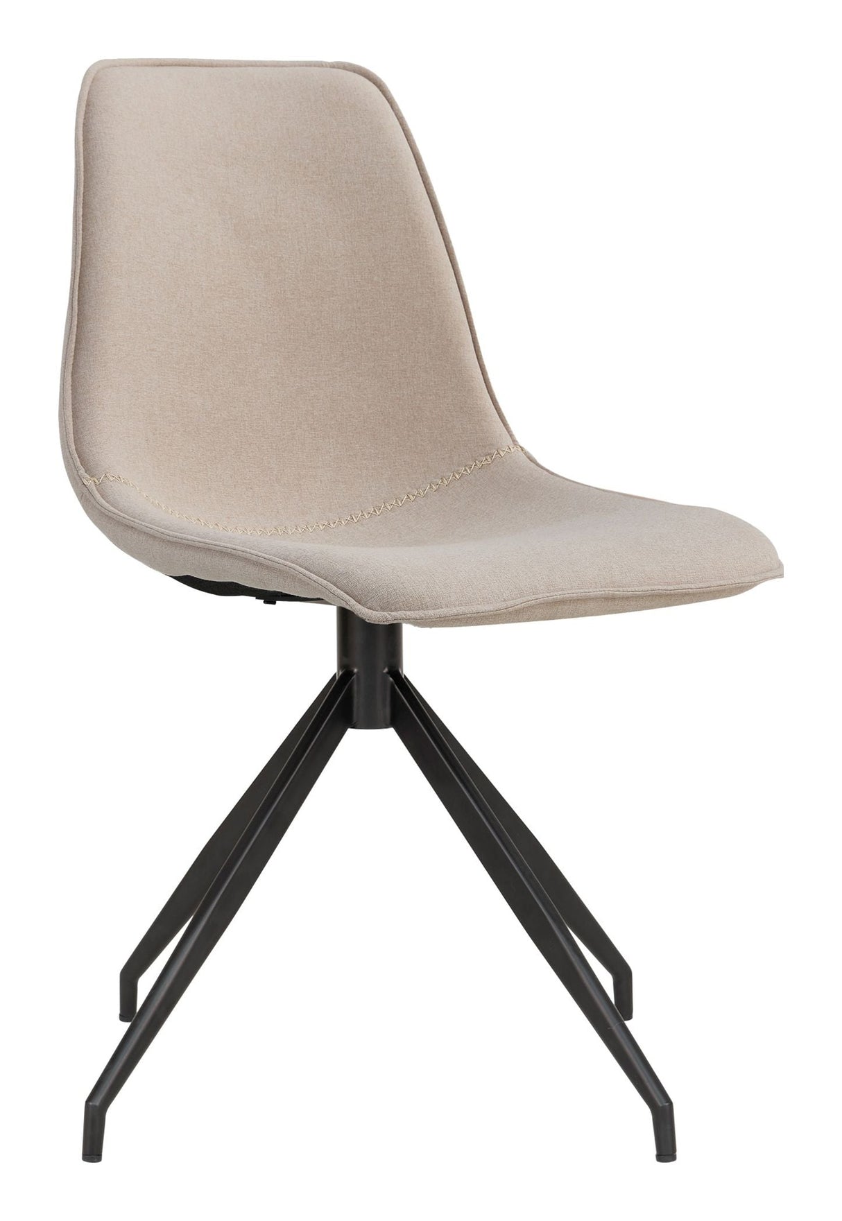 Monaco Dining chair with turntable and black legs, Sand