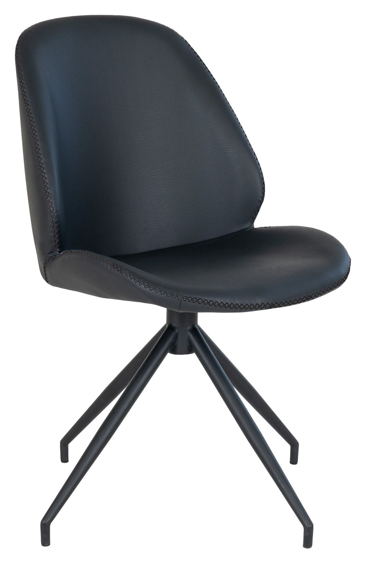 Monte Dining chair with swivel foot, Black PU leather