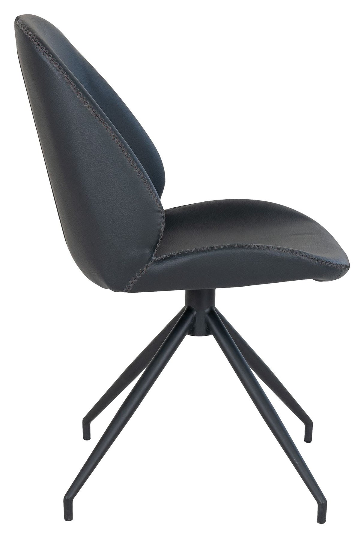 Monte Dining chair with swivel foot, Black PU leather