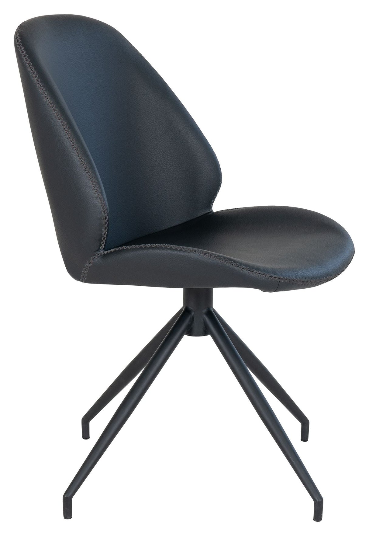 Monte Dining chair with swivel foot, Black PU leather