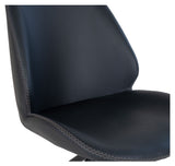 Monte Dining chair with swivel foot, Black PU leather