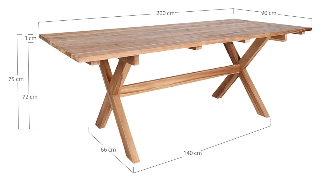 Murcia Garden table 200x90, Recycled steak