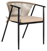 Naples Garden Chair, Gray Rope and Black Legs